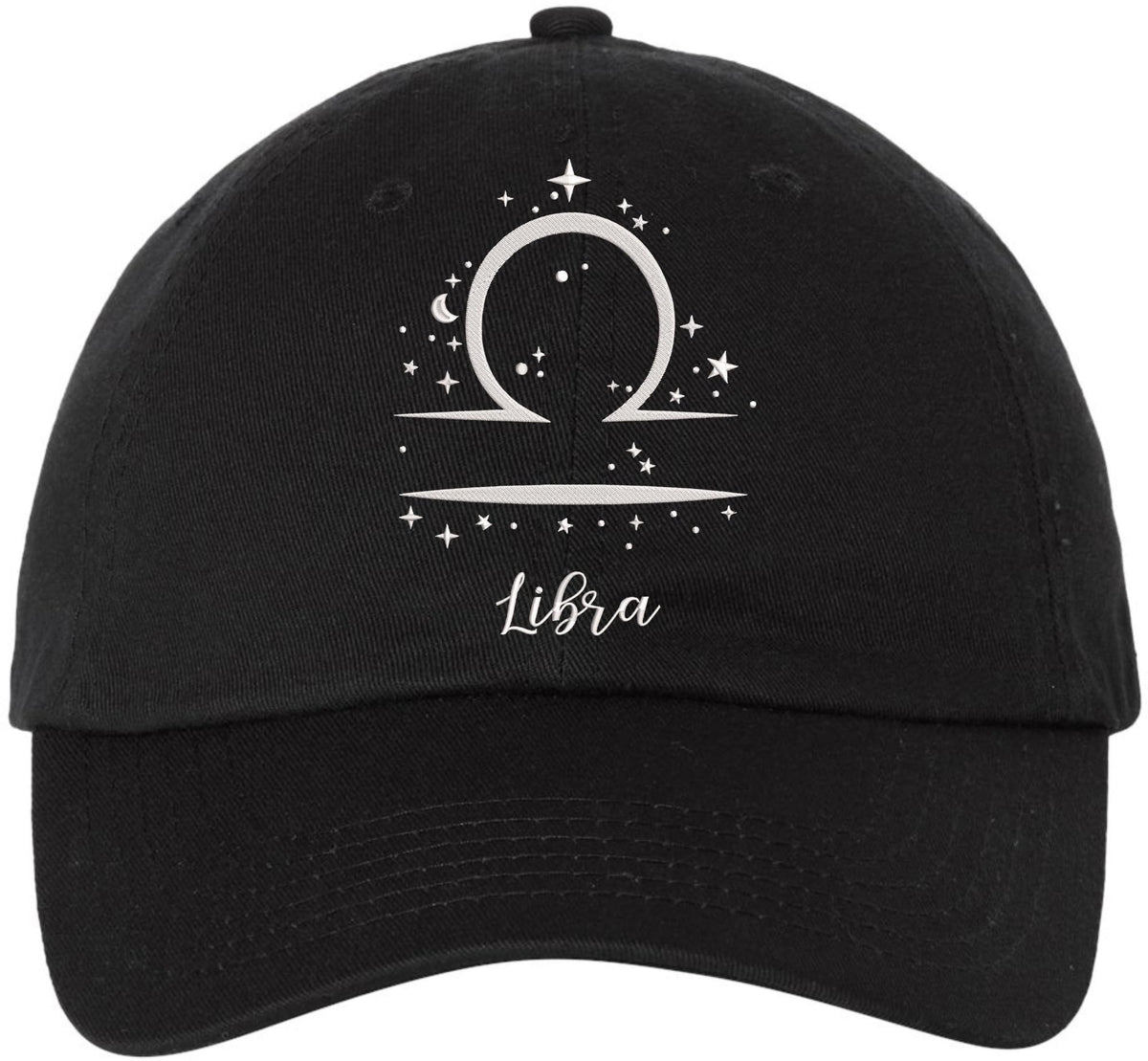 Zodiac Signs Embroidered Dad Hat | Adjustable Astrology Horoscope Monthly Symbols Designs Unstructured Cap, Black