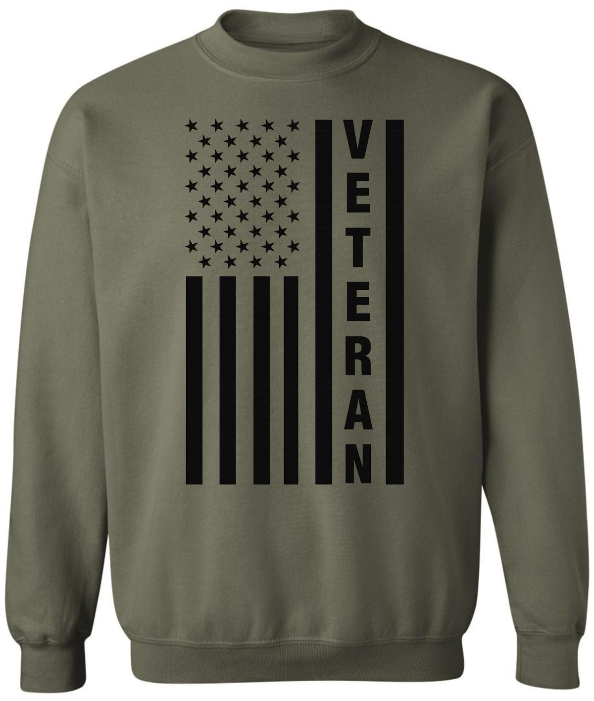 USA Flag Veteran Printed Crewneck Sweatshirt | American US Army Vet Patriotic Warm Sweat Shirt Top
