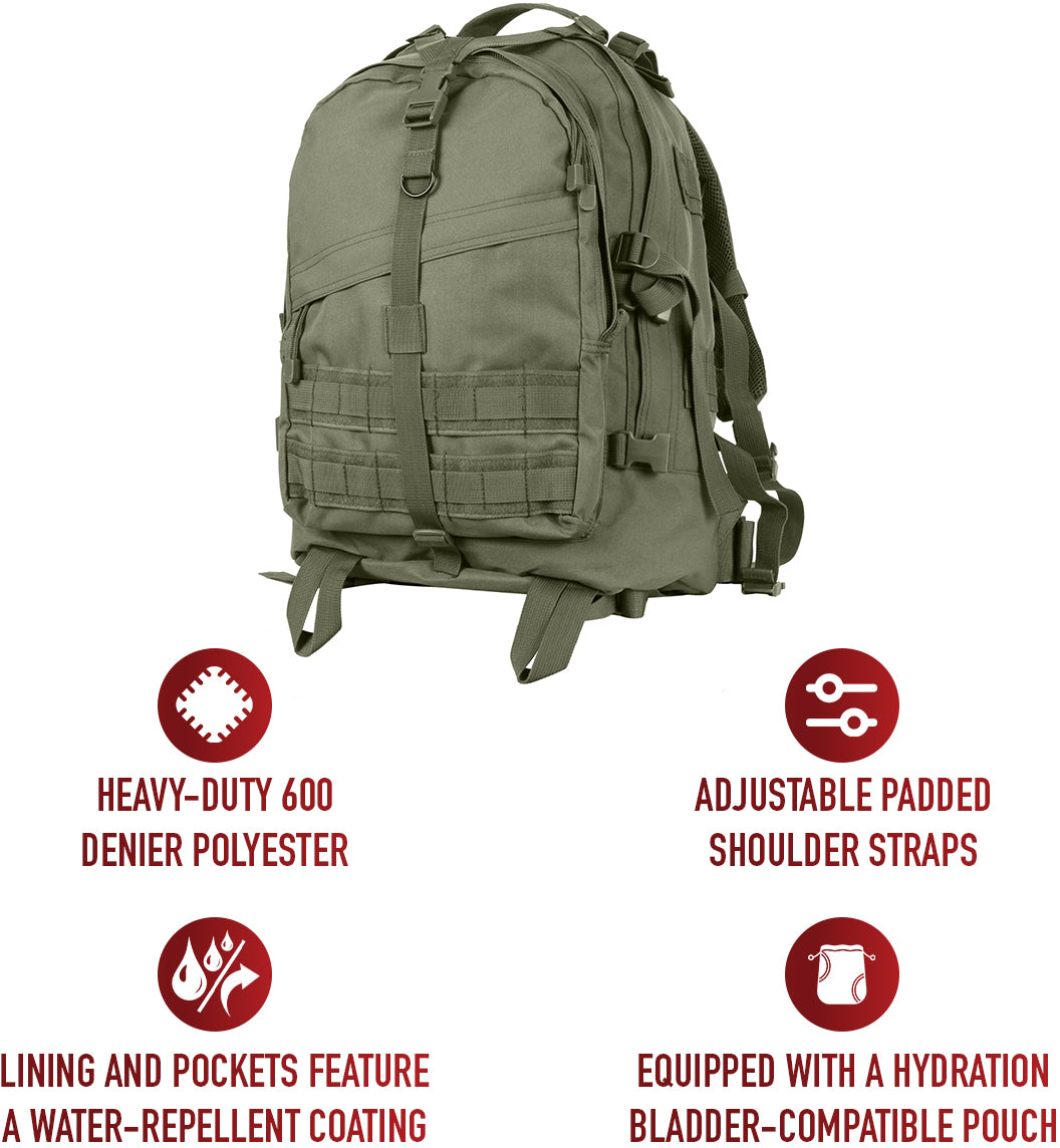 Olive Drab - Military MOLLE Compatible Large Transport Pack