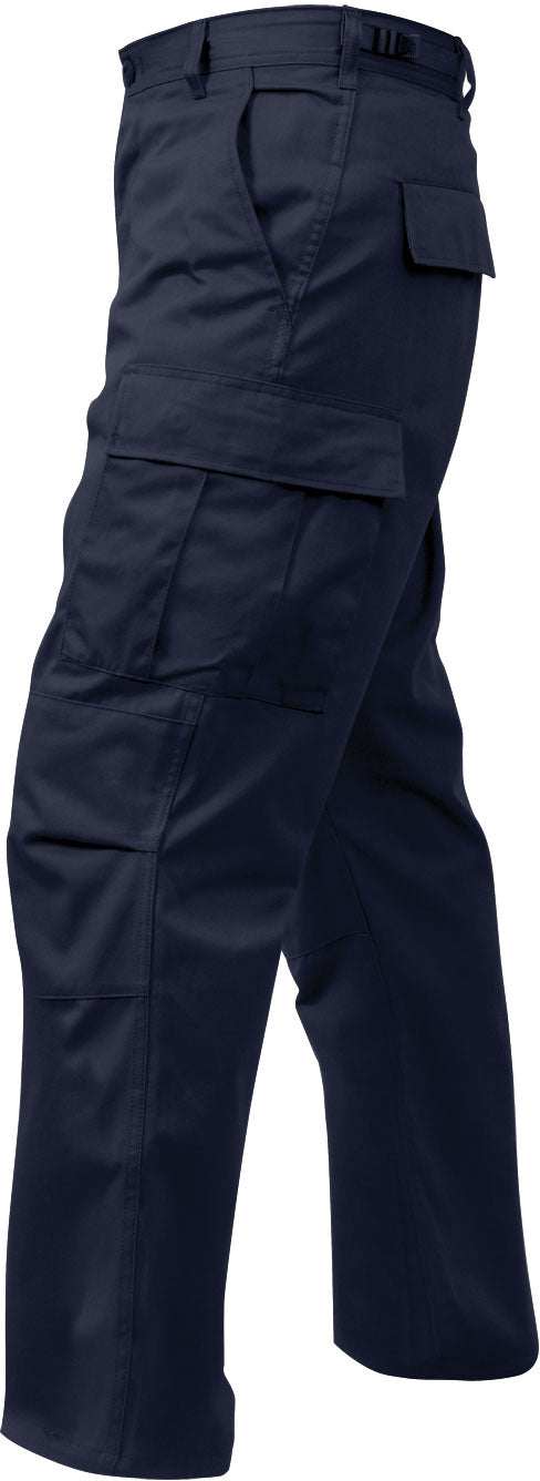 Navy Blue - Tactical BDU Pants Cargo Fatigues - Poly/Cotton Twill - Button Fly