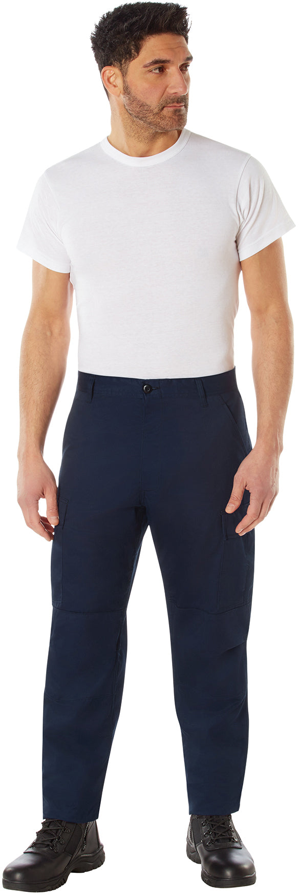 Navy Blue - Tactical BDU Pants Cargo Fatigues - Poly/Cotton Twill - Button Fly
