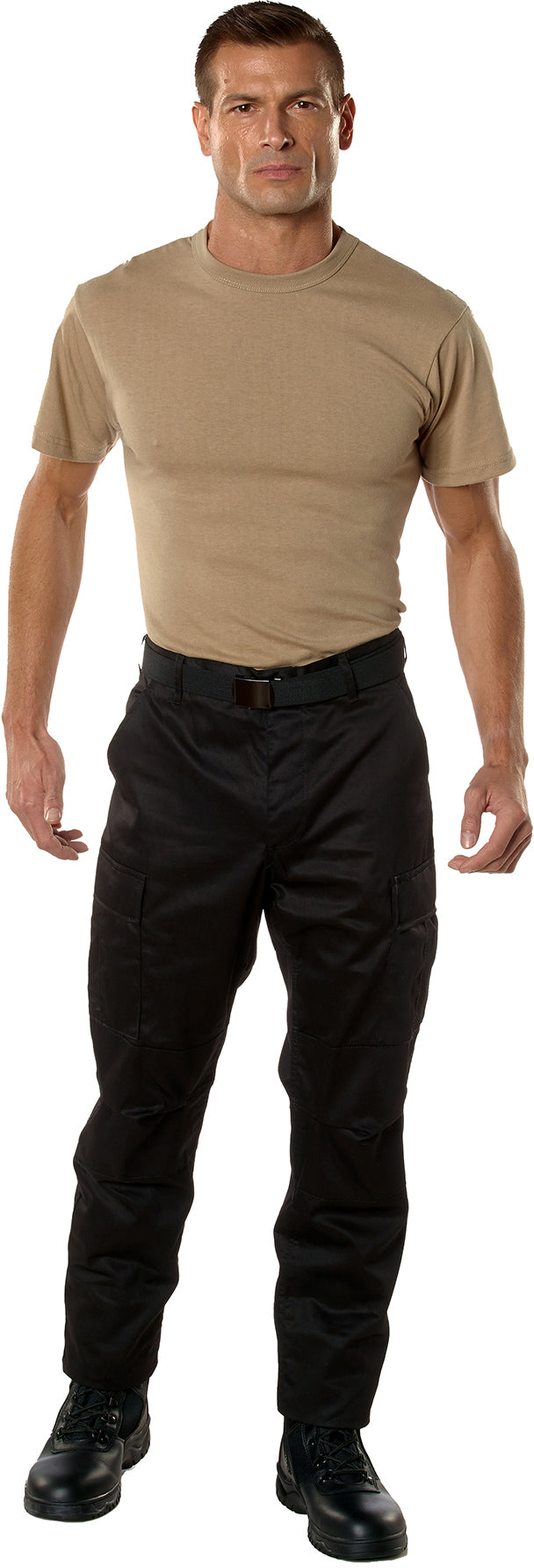 Black - Tactical BDU Pants Cargo Fatigues - Poly/Cotton Twill - Button Fly