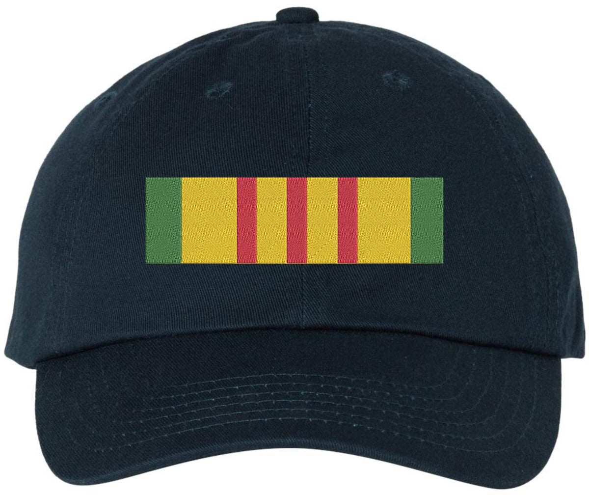 Vietnam Service Ribbon Embroidery Dad Hat | USA Military Army Patriotic 100% Cotton Baseball Cap