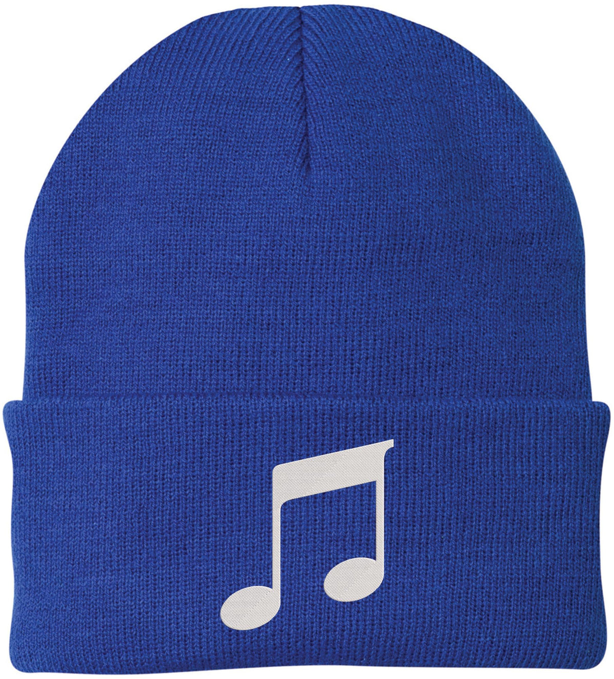 Music Note Embroidered Beanie Knit Cuffed Cap Music Lover Hat Musician Gift