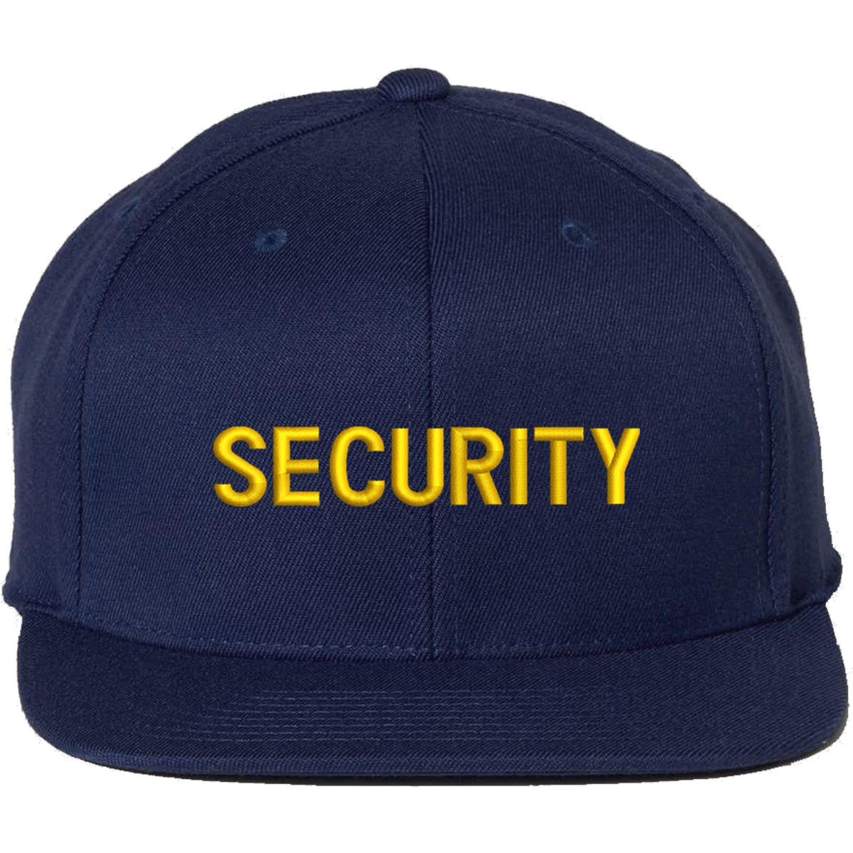 Premium SECURITY Snapback Hat | Small Embroidery Adjustable Flat Bill Cap for Security Officers & Guards