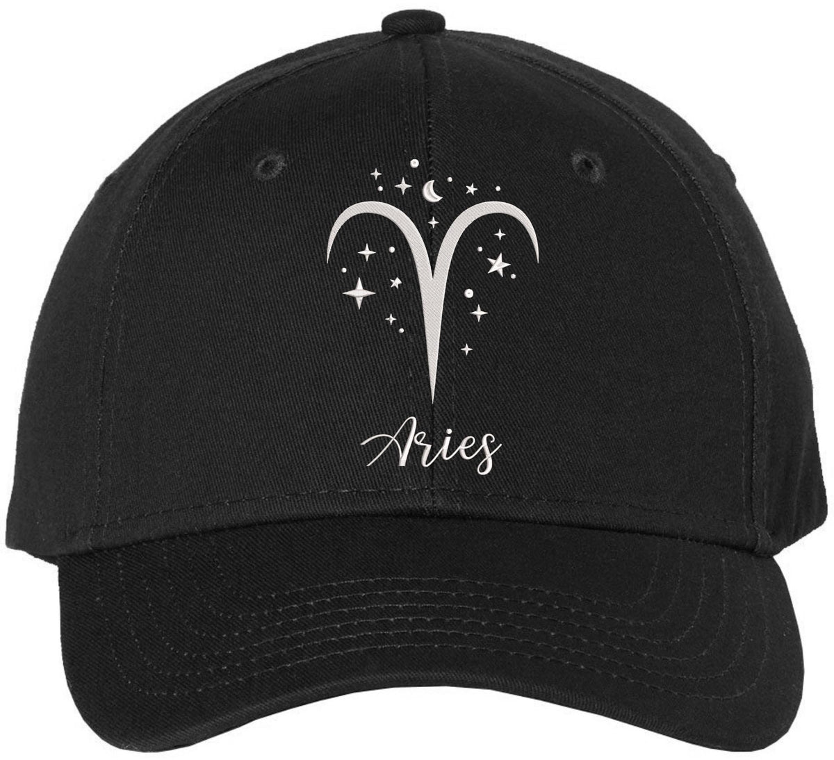 Zodiac Signs Embroidered Baseball Hat | Adjustable Astrology Horoscope Monthly Symbols Designs Structured Cap, Black