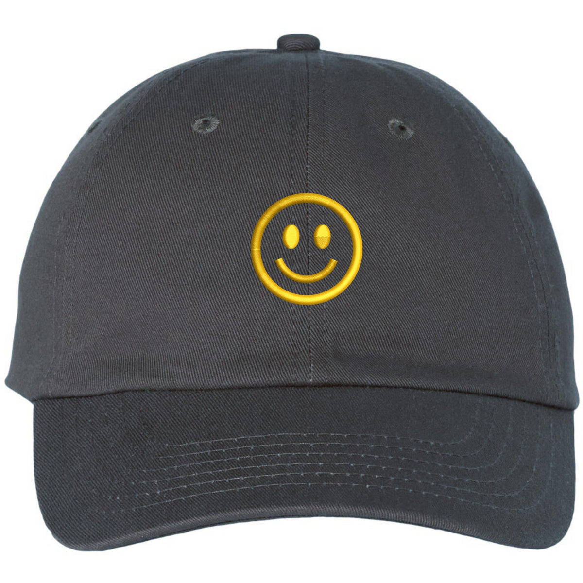 SMILEY FACE Adjustable Dad Cap Unstructured Face Trendy Unisex Preppy Hat