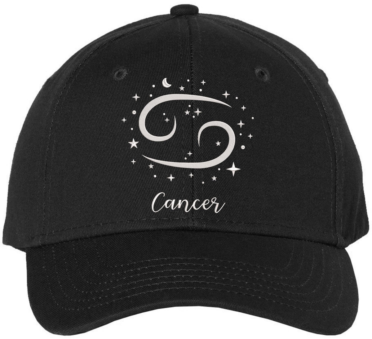 Zodiac Signs Embroidered Baseball Hat | Adjustable Astrology Horoscope Monthly Symbols Designs Structured Cap, Black