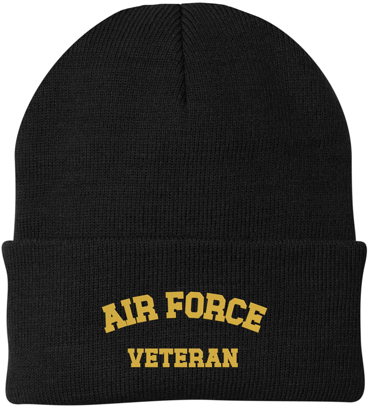 Air Force Veteran Embroidered Beanie Hat | USA Military Forces Cold Weather Winter Knit Cap for Men & Women