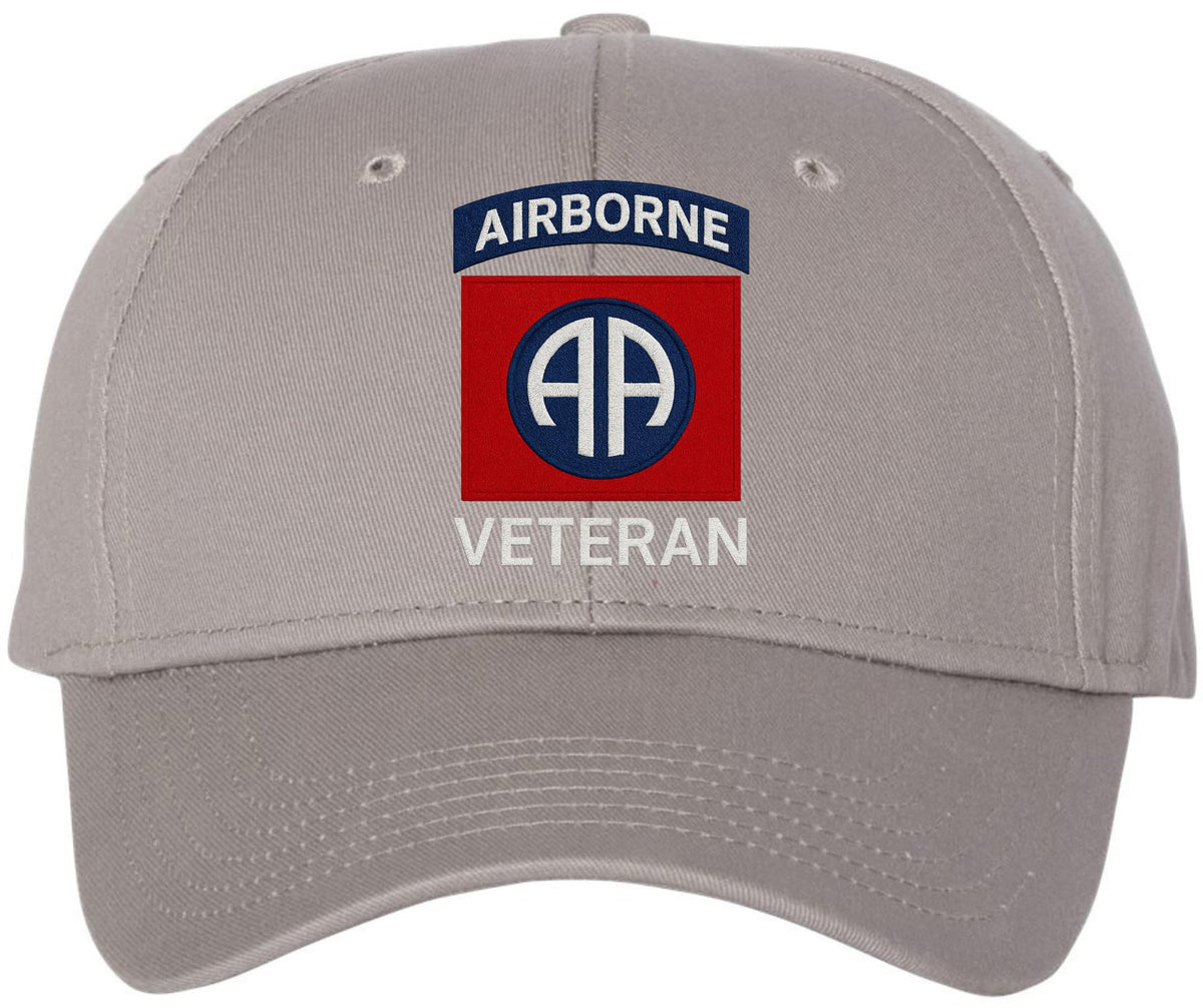 82nd Airborne U.S. Veteran Embroidered Baseball Cap | USA Army Military 100% Cotton Adjustable Unisex Dad Hat