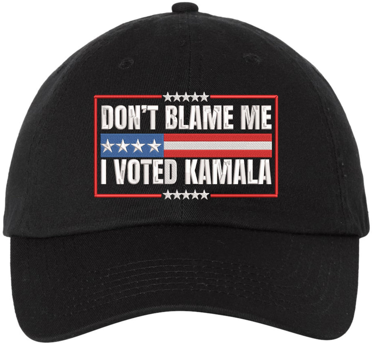 Don't Blame Me I Voted Kamala Embroidered Dad Hat | USA Flag & Stars Democrat Election Voter Cap