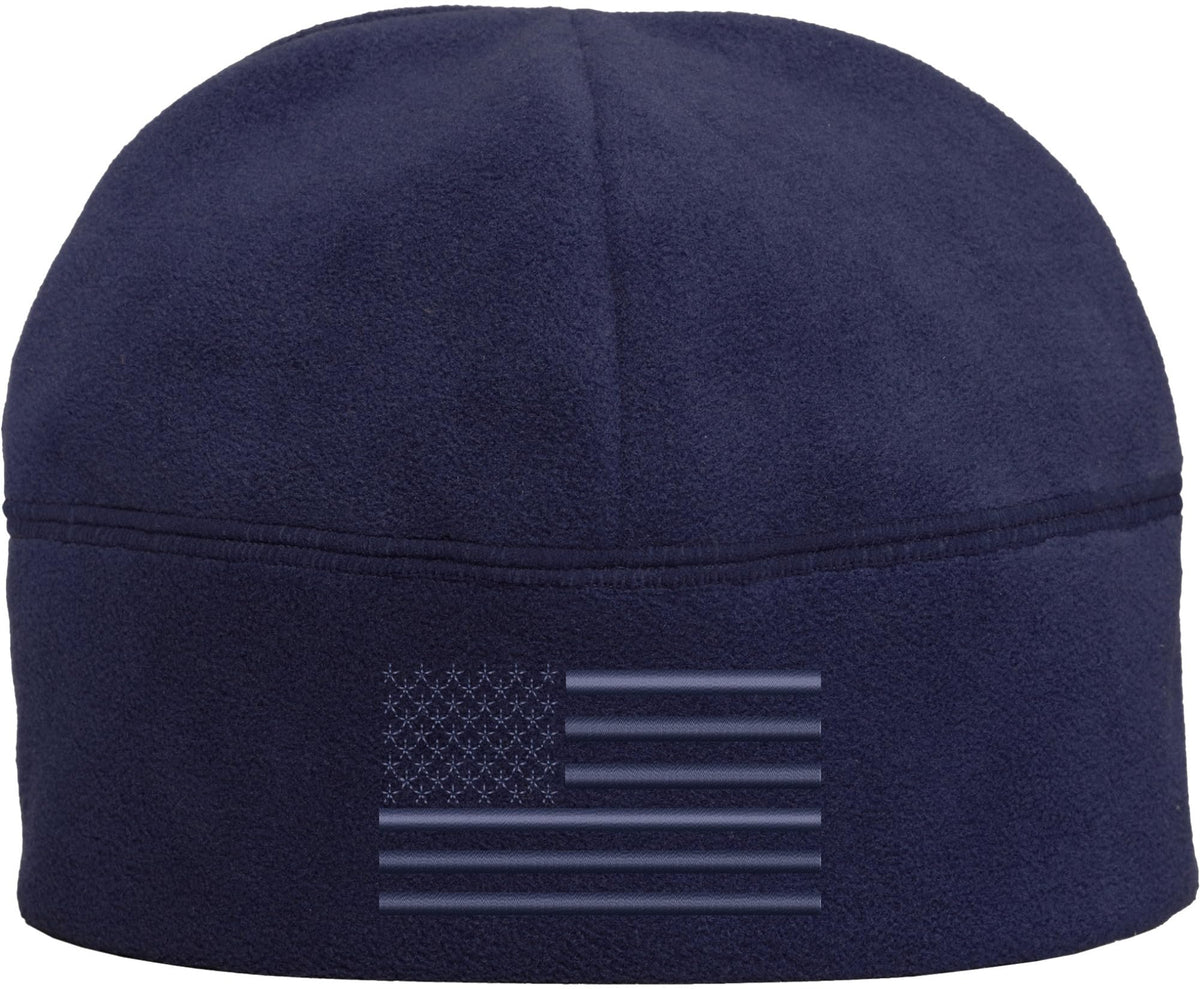 Polar Fleece Watch Cap with Embroidered US American Flag, USA Tactical Beanie Warm Winter Skull Hat