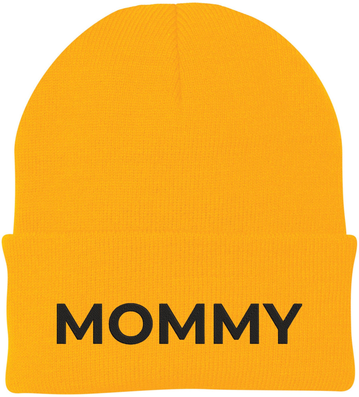 Mommy Embroidered Beanie | Bold Acrylic Knit Winter Hat | Casual Mother's Day Skull Cap Trendy Statement Mom Hat