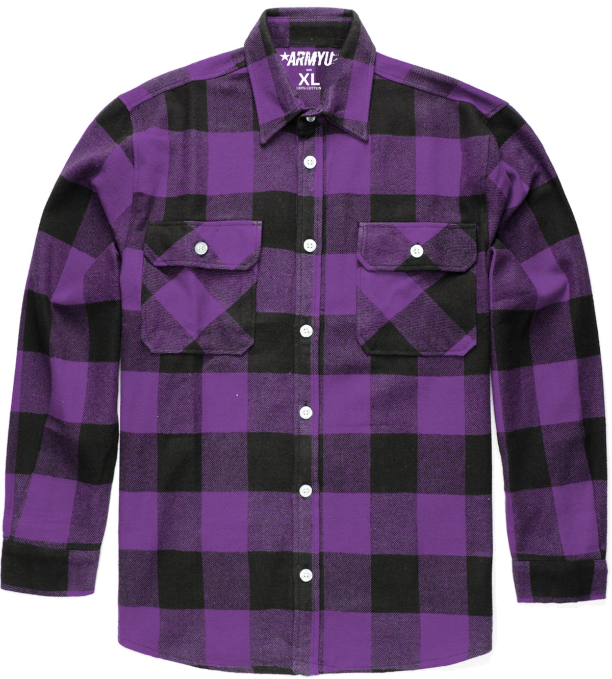 Extra Heavyweight Buffalo Plaid Flannel Shirt Cotton Outdoor Work Button Down Men's Shirt