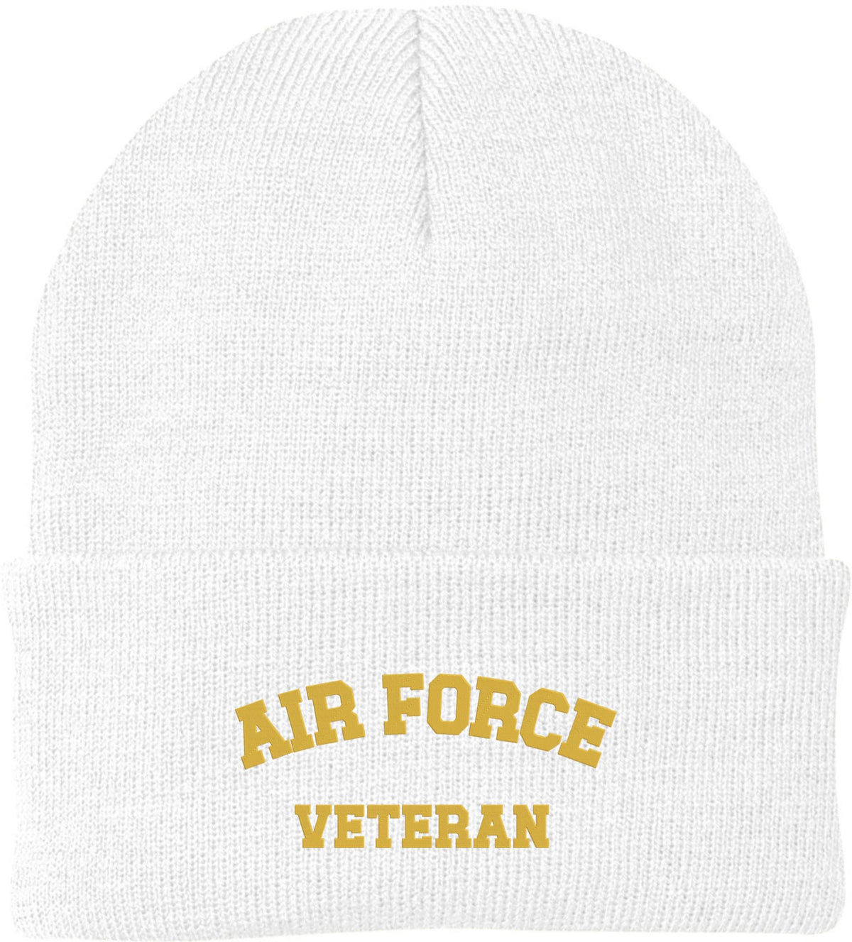 Air Force Veteran Embroidered Beanie Hat | USA Military Forces Cold Weather Winter Knit Cap for Men & Women