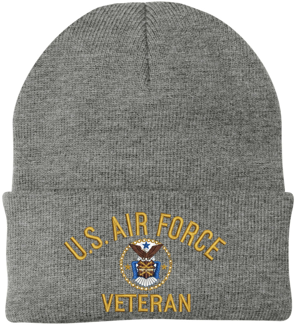 Air Force Veteran Embroidered Beanie | USAF Military Army Skull Cap Acrylic Vet Warm Winter Watch Hat