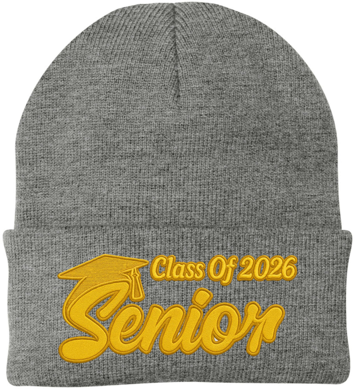 Senior 2026 Embroidered Beanie Hat Acrylic Knit Soft Warm Graduate Finish School Beanie Watch Cap