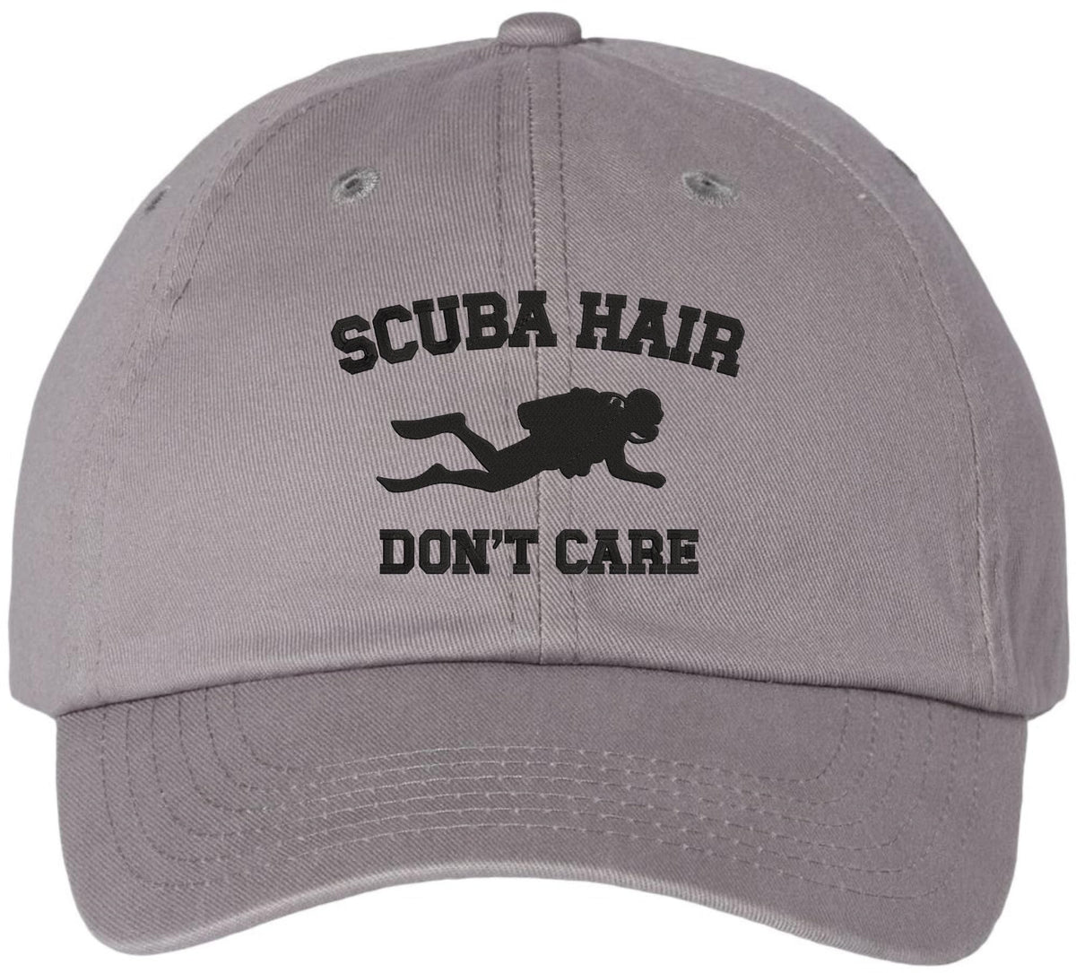 Scuba Hair Don’t Care Embroidered Dad Hat | Funny Diving Scuba Divers & Ocean Lovers Baseball Hat