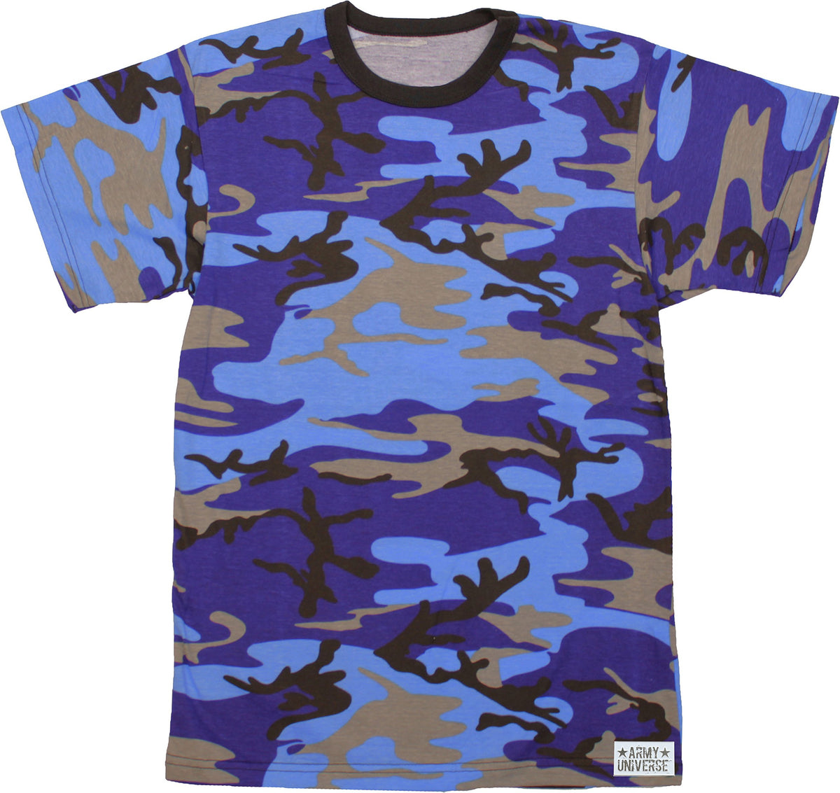 Tactical Camouflage T-Shirt Army Fashion Color Camo Military Crewneck Short Sleeve Top Tee Shirt