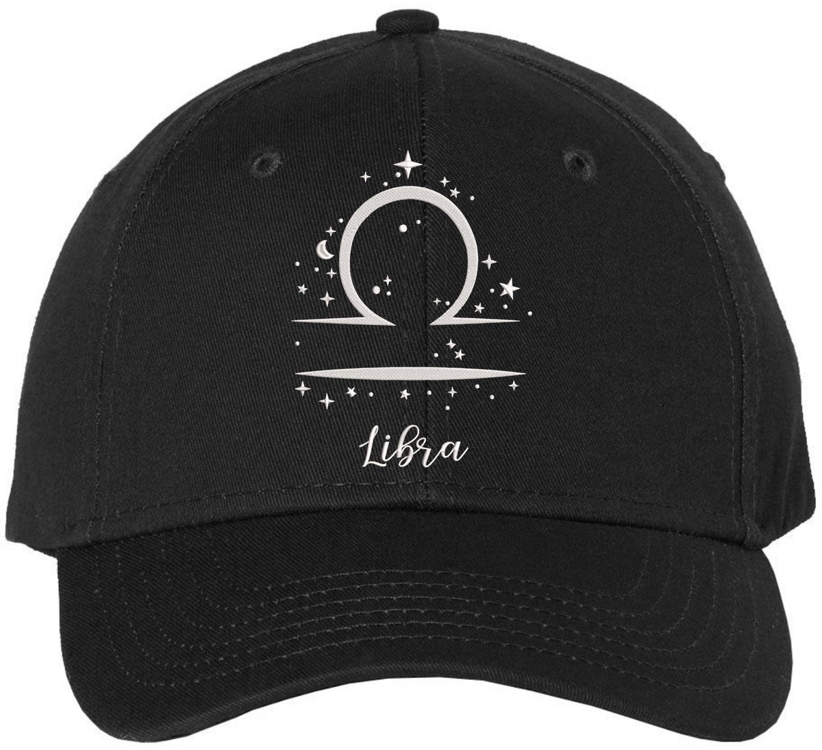 Zodiac Signs Embroidered Baseball Hat | Adjustable Astrology Horoscope Monthly Symbols Designs Structured Cap, Black