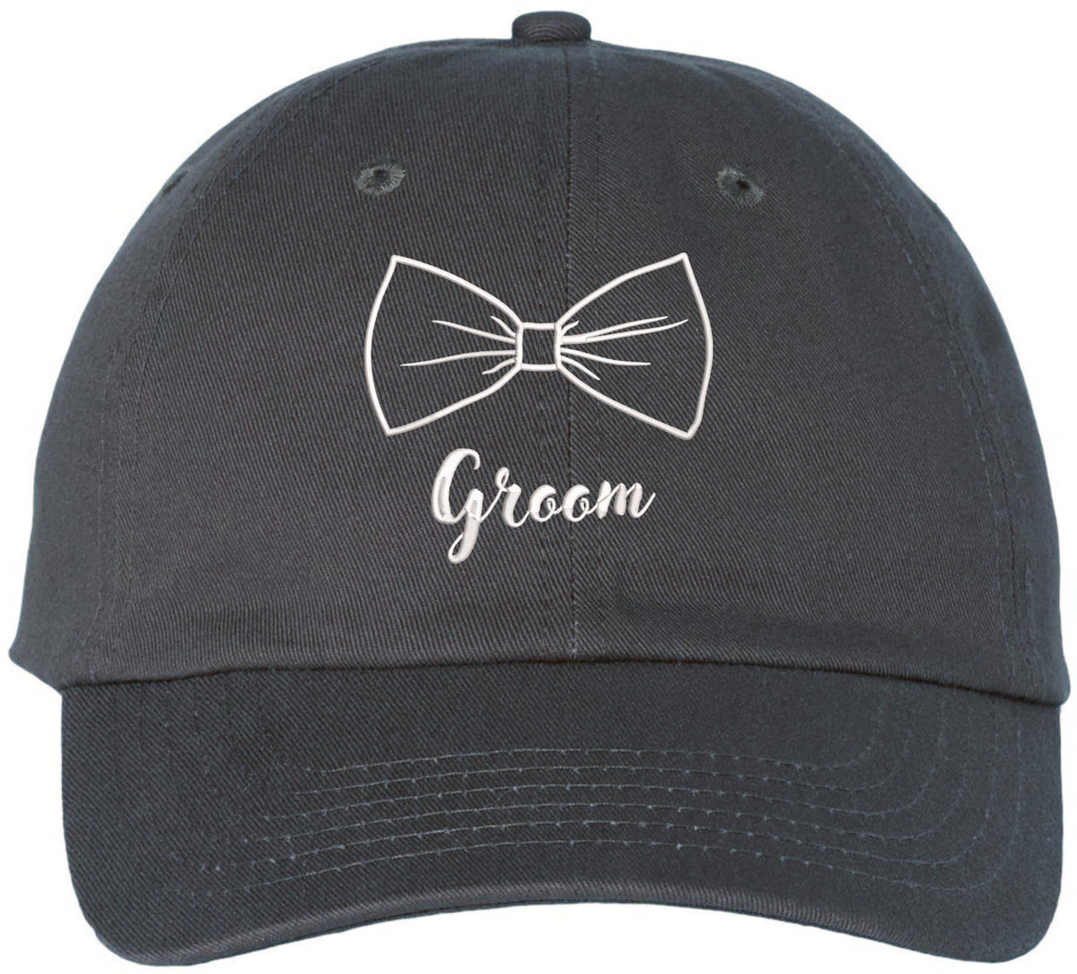 Groom Wedding Baseball Cap | Embroidered Bow Tie Design | Adjustable Snapback Hat for Bachelor Parties