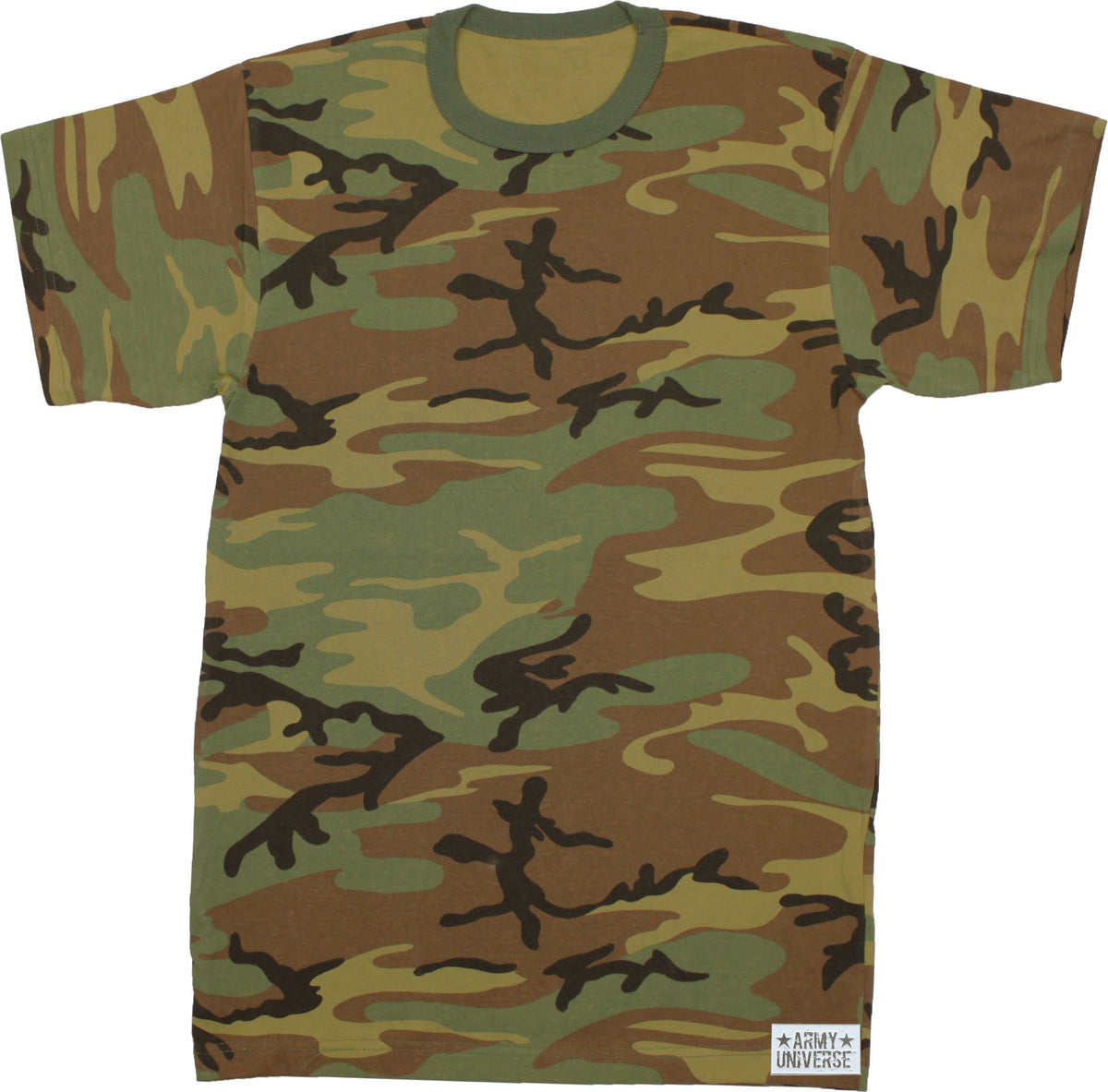 Tactical Camouflage T-Shirt Army Fashion Color Camo Military Crewneck Short Sleeve Top Tee Shirt