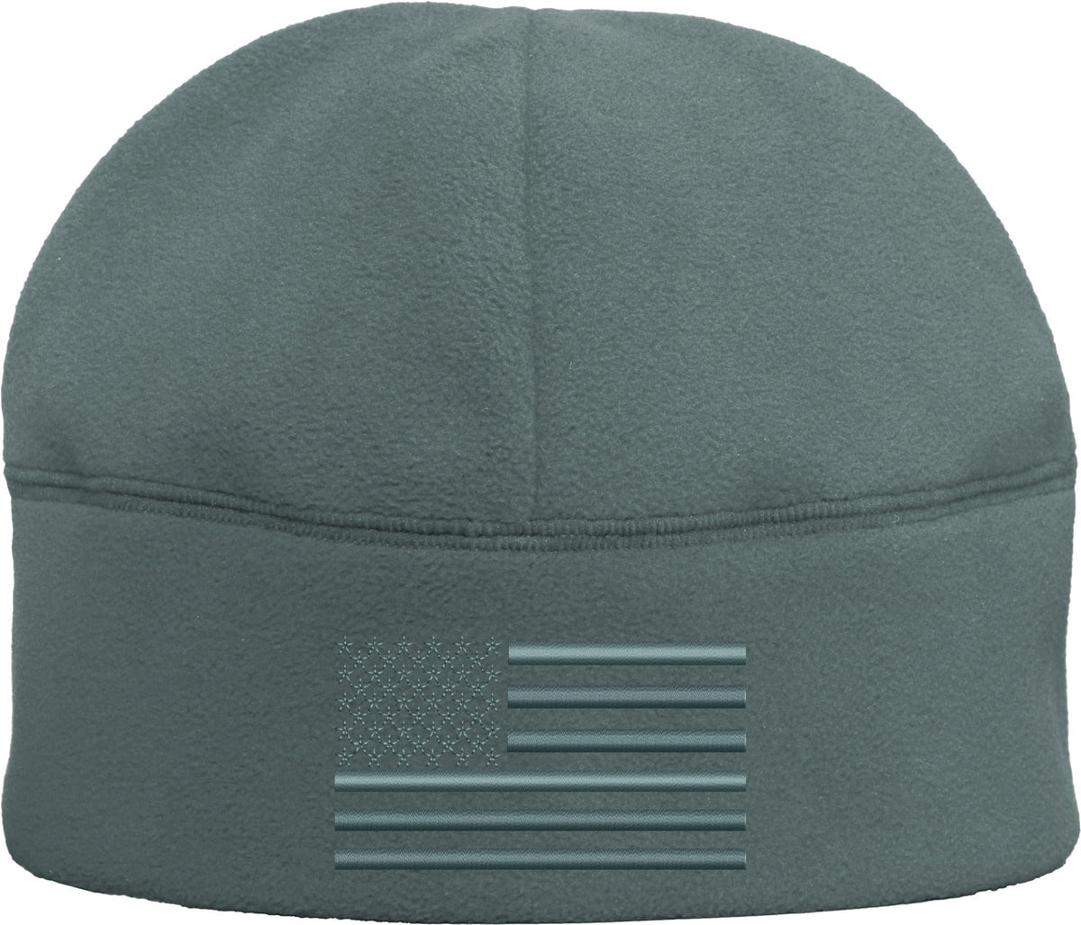 Polar Fleece Watch Cap with Embroidered US American Flag, USA Tactical Beanie Warm Winter Skull Hat