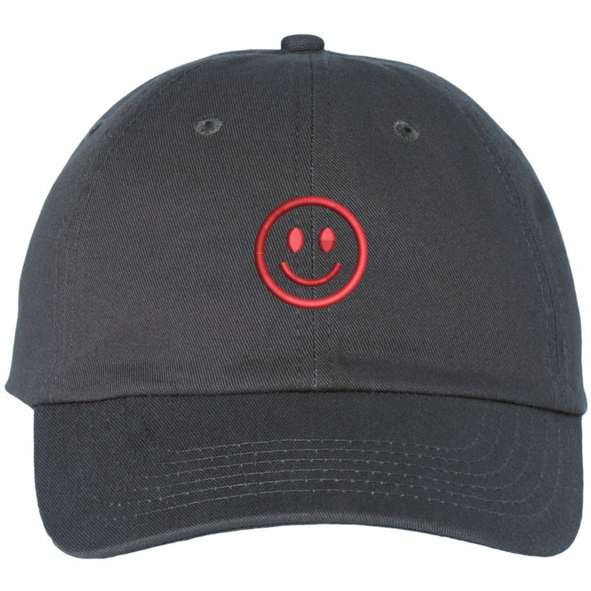 SMILEY FACE Adjustable Dad Cap Unstructured Face Trendy Unisex Preppy Hat