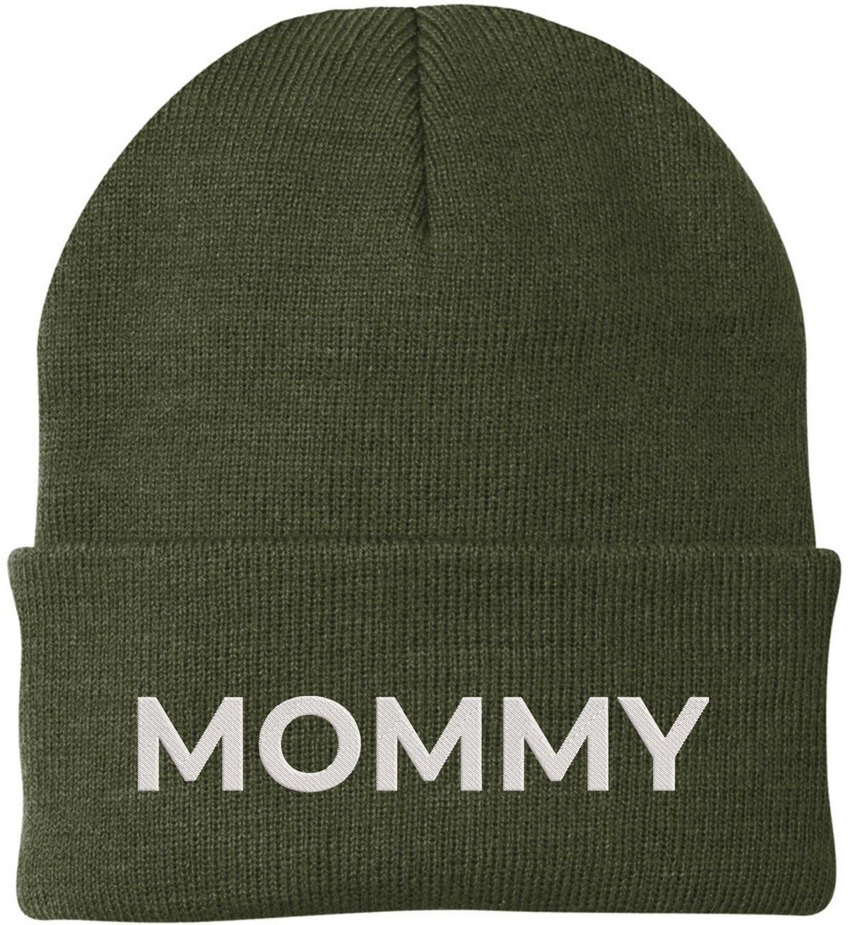 Mommy Embroidered Beanie | Bold Acrylic Knit Winter Hat | Casual Mother's Day Skull Cap Trendy Statement Mom Hat