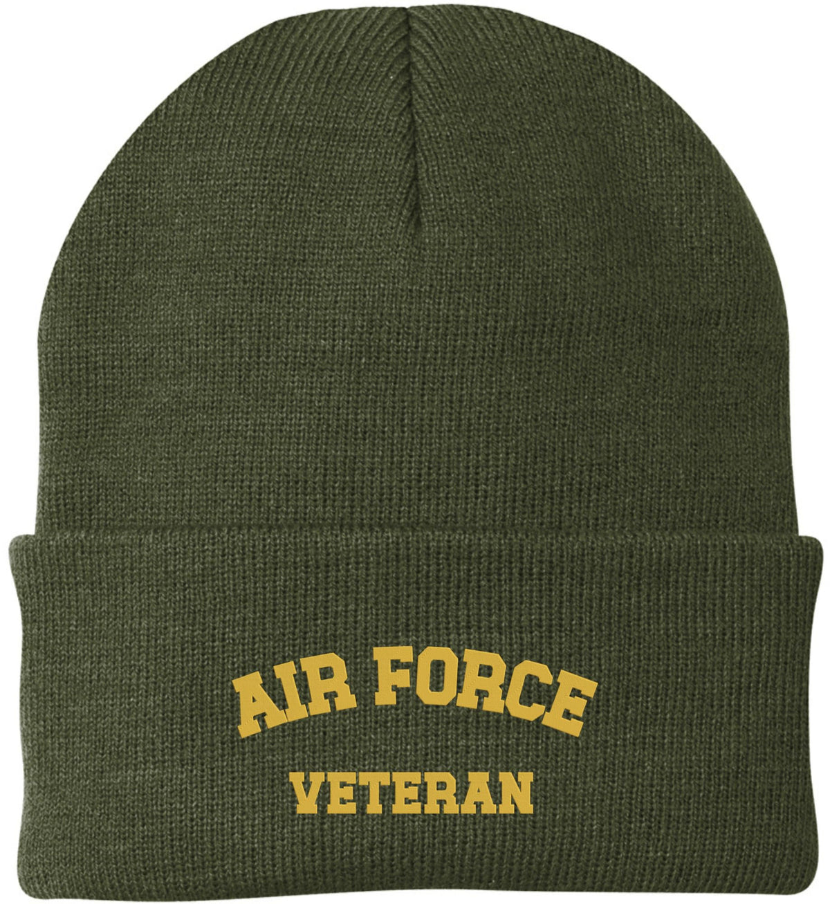 Air Force Veteran Embroidered Beanie Hat | USA Military Forces Cold Weather Winter Knit Cap for Men & Women