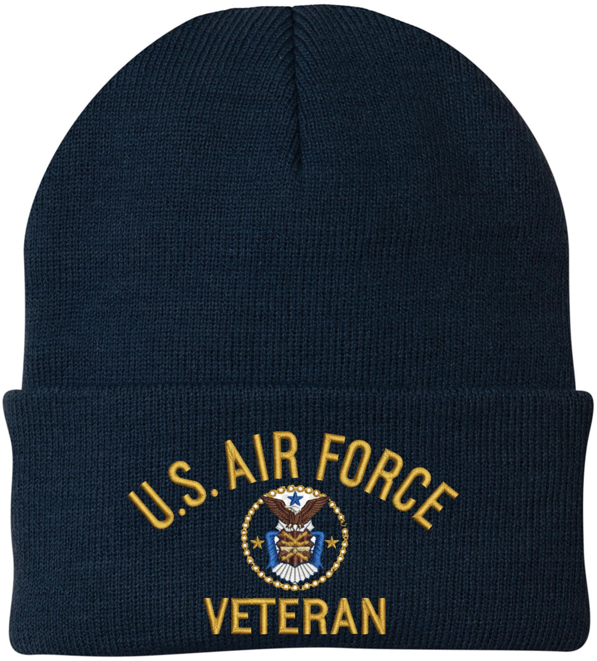 Air Force Veteran Embroidered Beanie | USAF Military Army Skull Cap Acrylic Vet Warm Winter Watch Hat