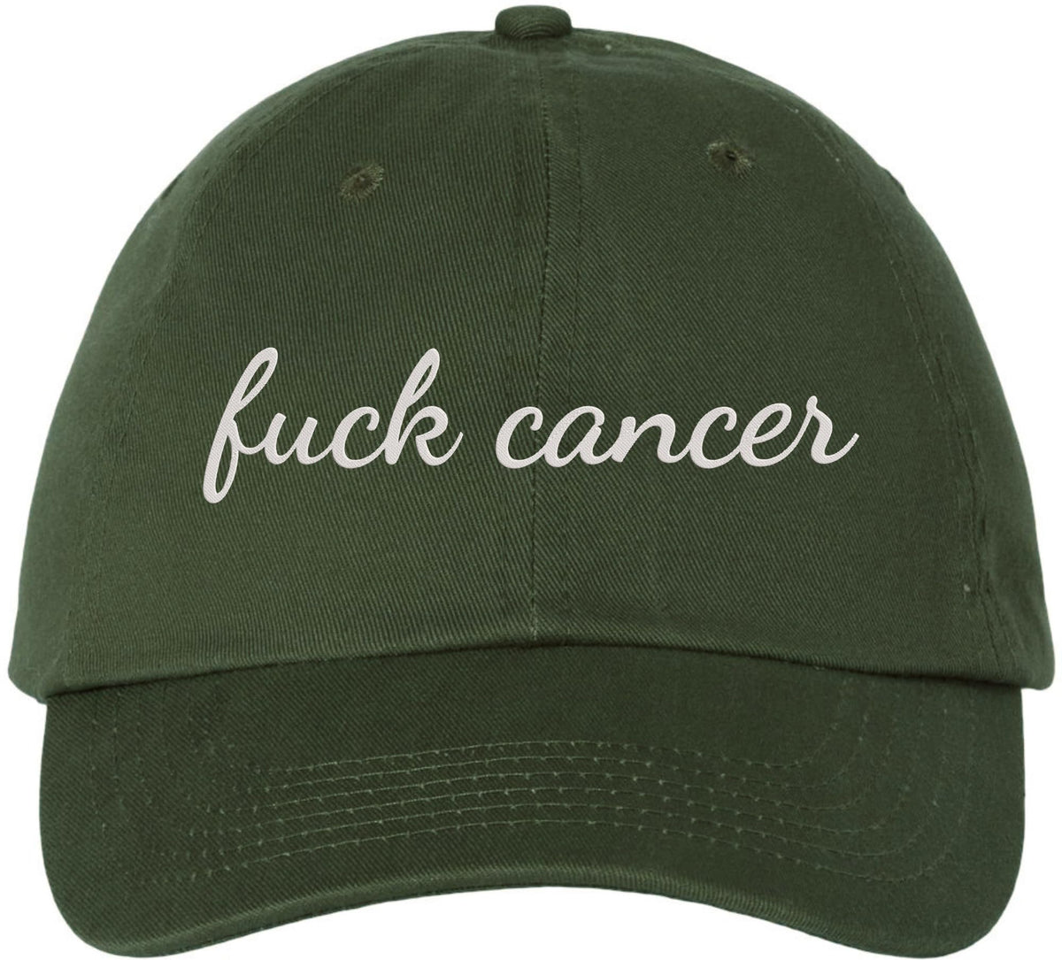 Fuck Cancer Embroidered Baseball Cap | Anti-Cancer Awareness Cotton Dad Hat Support Cancer Fighters & Survivors