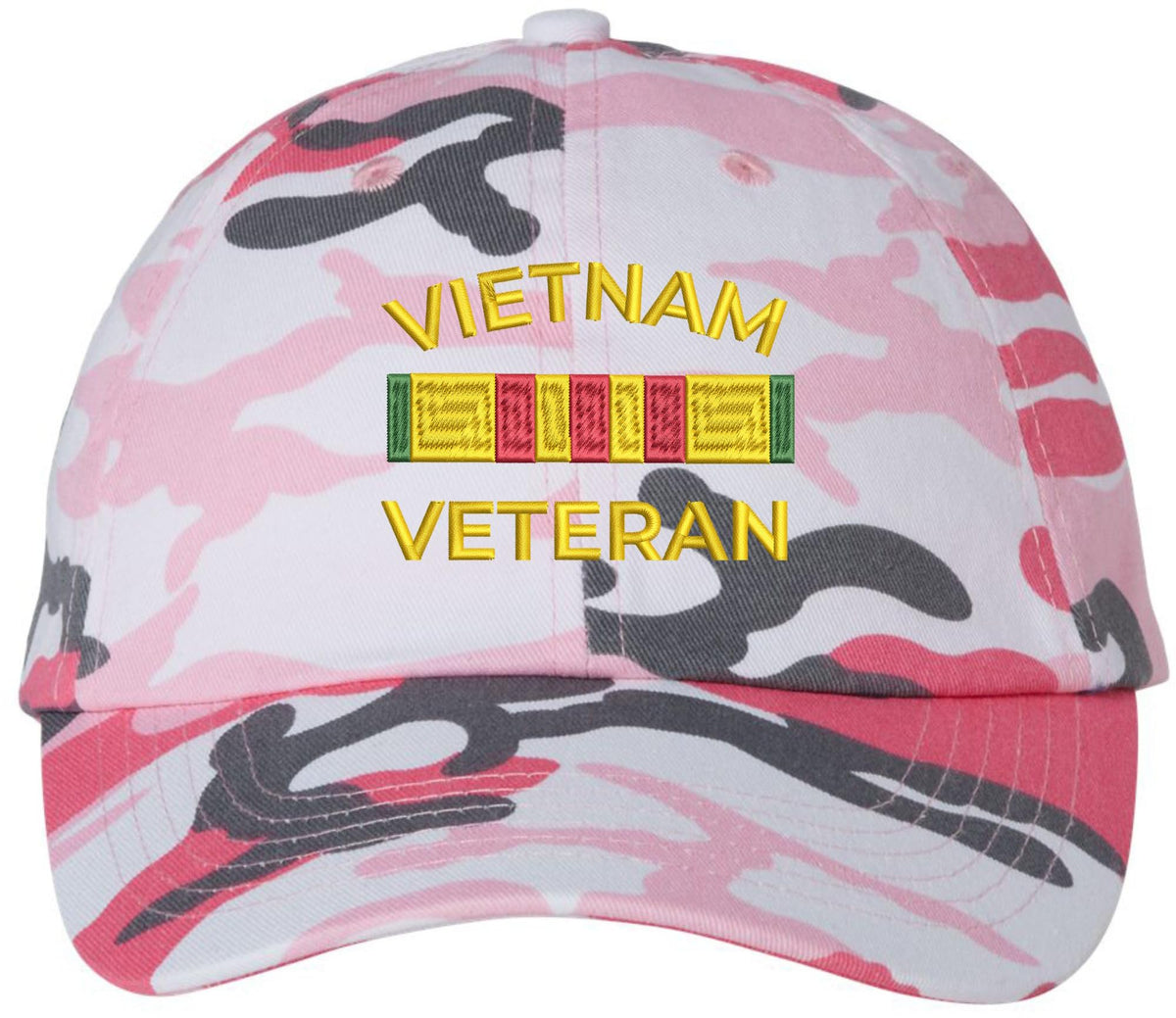 Vietnam Veteran Embroidered Camo Caseball Cap | U.S.A. Army Military Patriotic 100% Cotton Hat for Men & Women