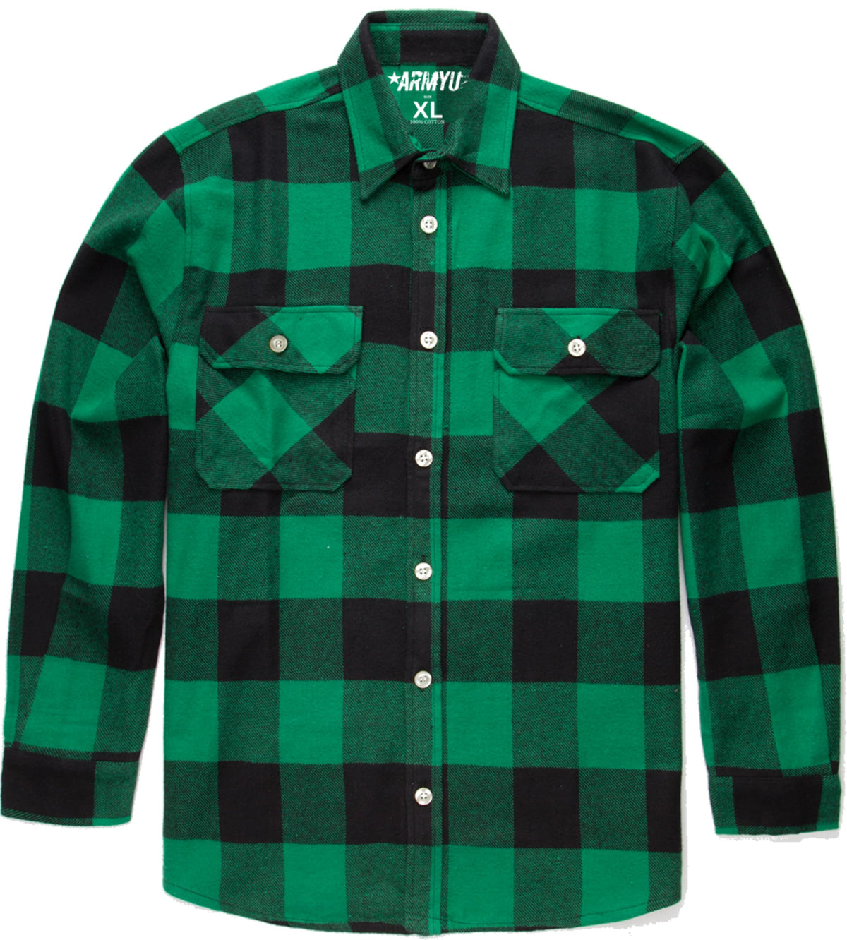 Extra Heavyweight Buffalo Plaid Flannel Shirt Cotton Outdoor Work Button Down Men's Shirt
