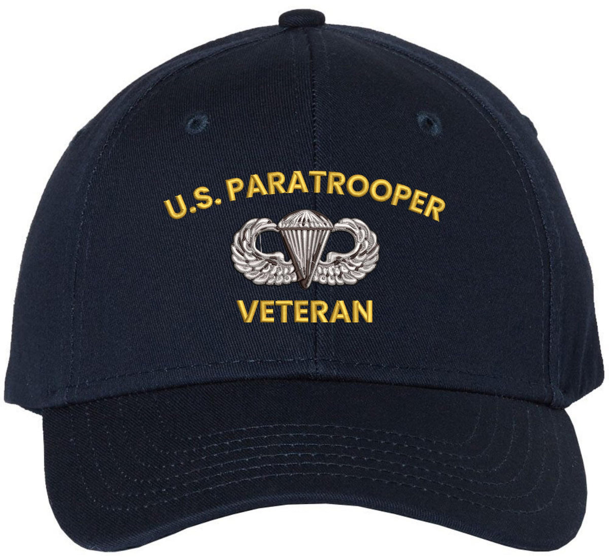 US Paratrooper Veteran Embroidered Baseball Cap | Basic Parachutist Badge Military Cotton Hat for Men & Women
