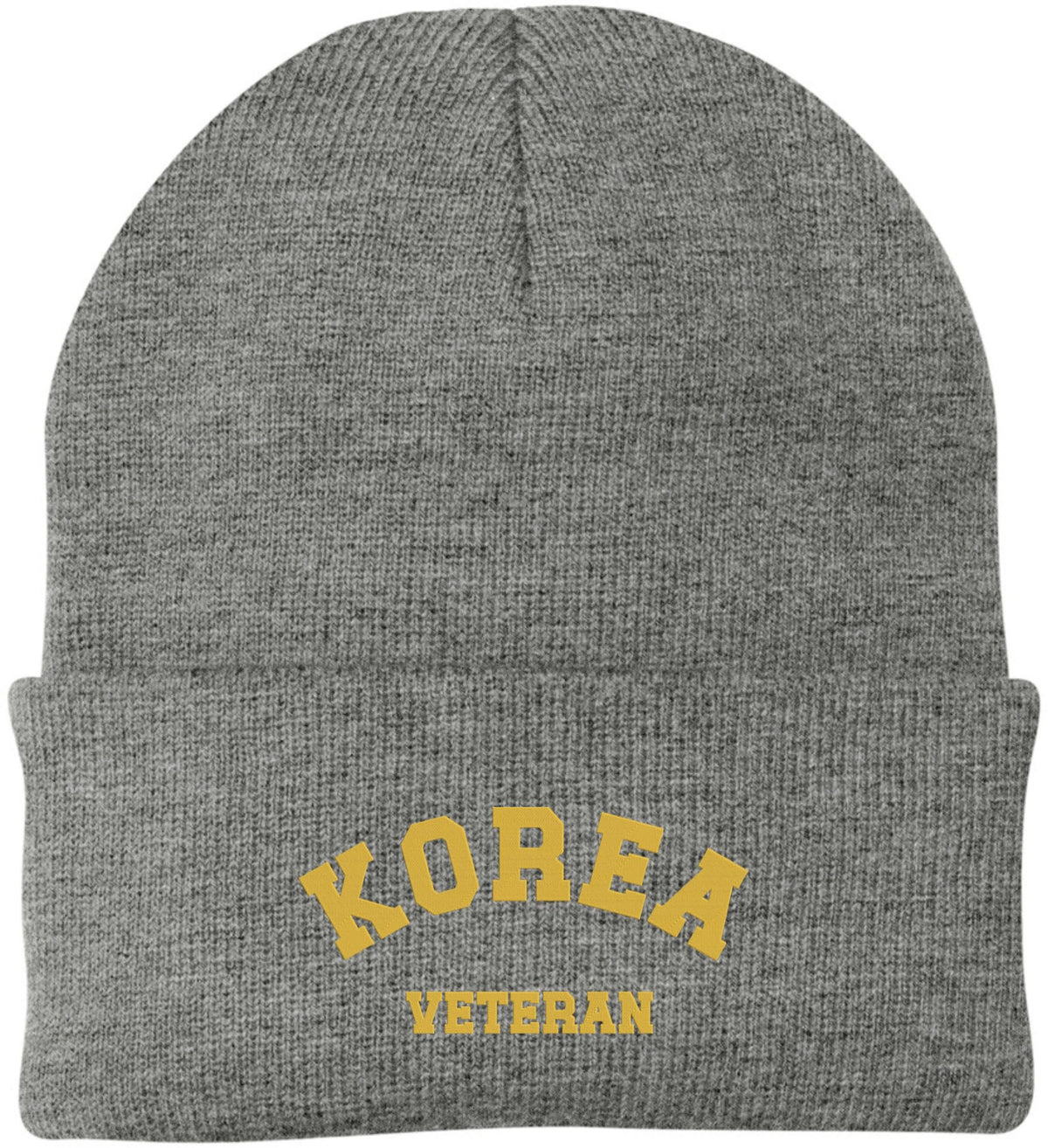 Korea Veteran Embroidered Beanie Hat | USA Military Patriotic 100% Acrylic Winter Knit Cap for Men & Women