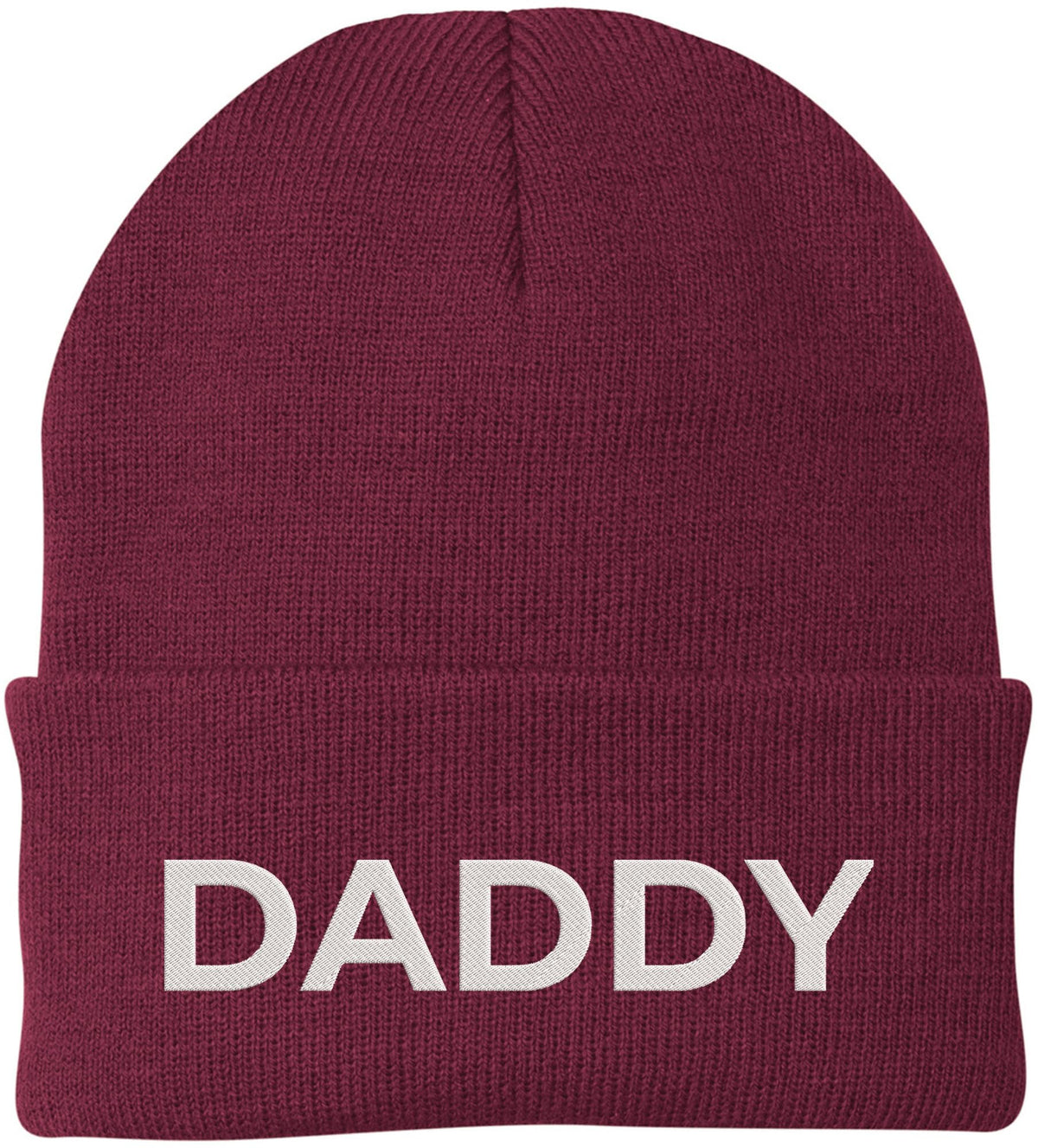 Daddy Embroidered Beanie | Bold Acrylic Knit Winter Hat | Casual Father's Day Skull Cap for Dad