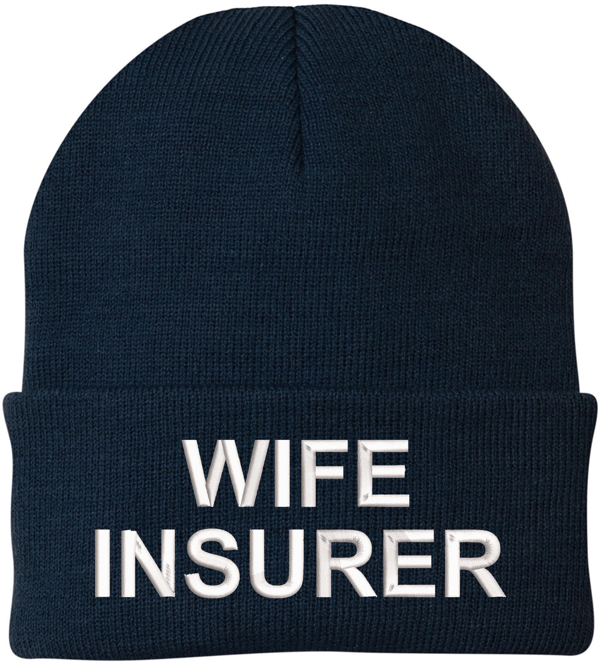 Wife Insurer Embroidered Beanie Hat | Funny Acrylic Warm Skull Cap for Husbands and Boyfriends