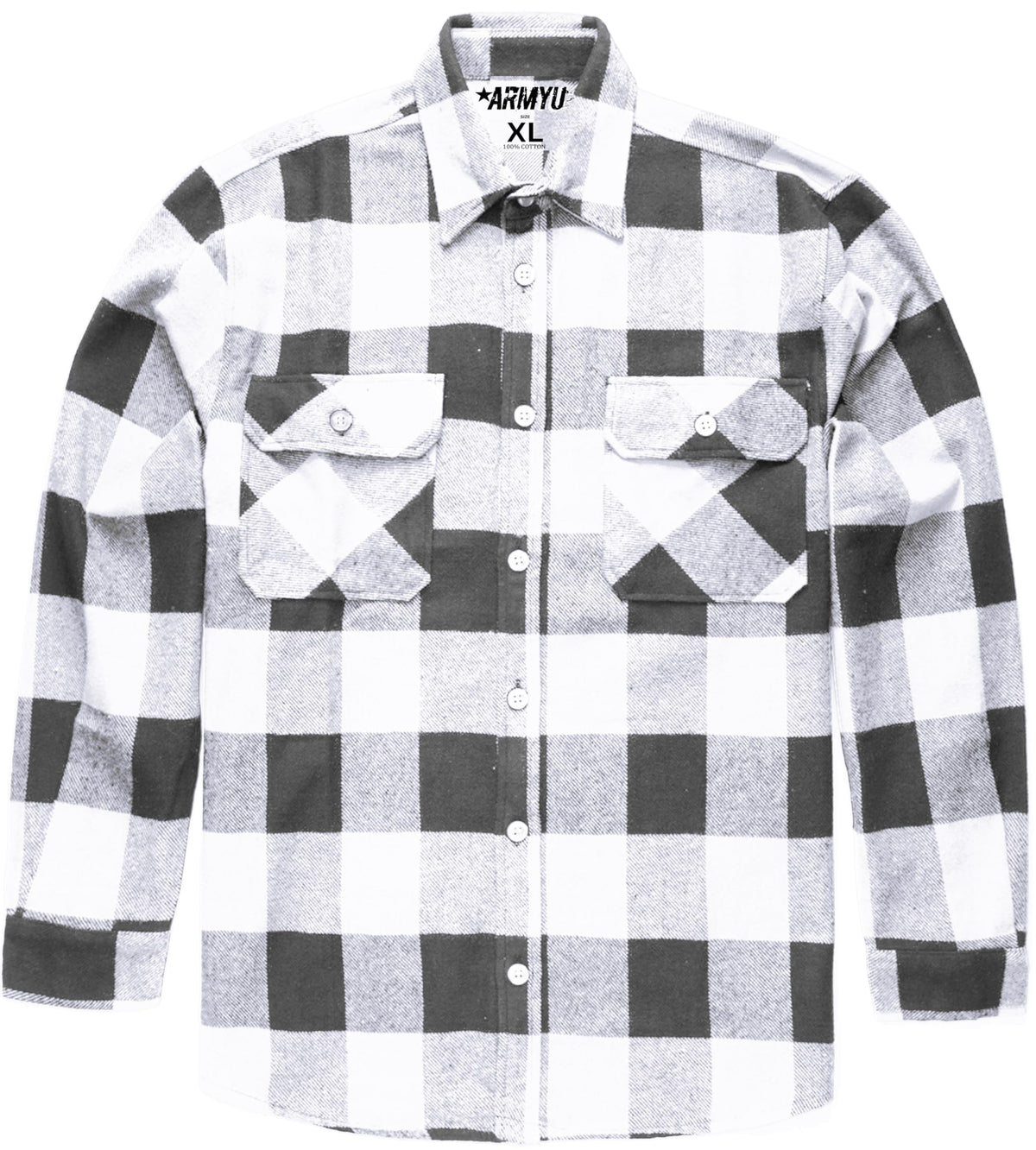 Extra Heavyweight Buffalo Plaid Flannel Shirt Cotton Outdoor Work Button Down Men's Shirt