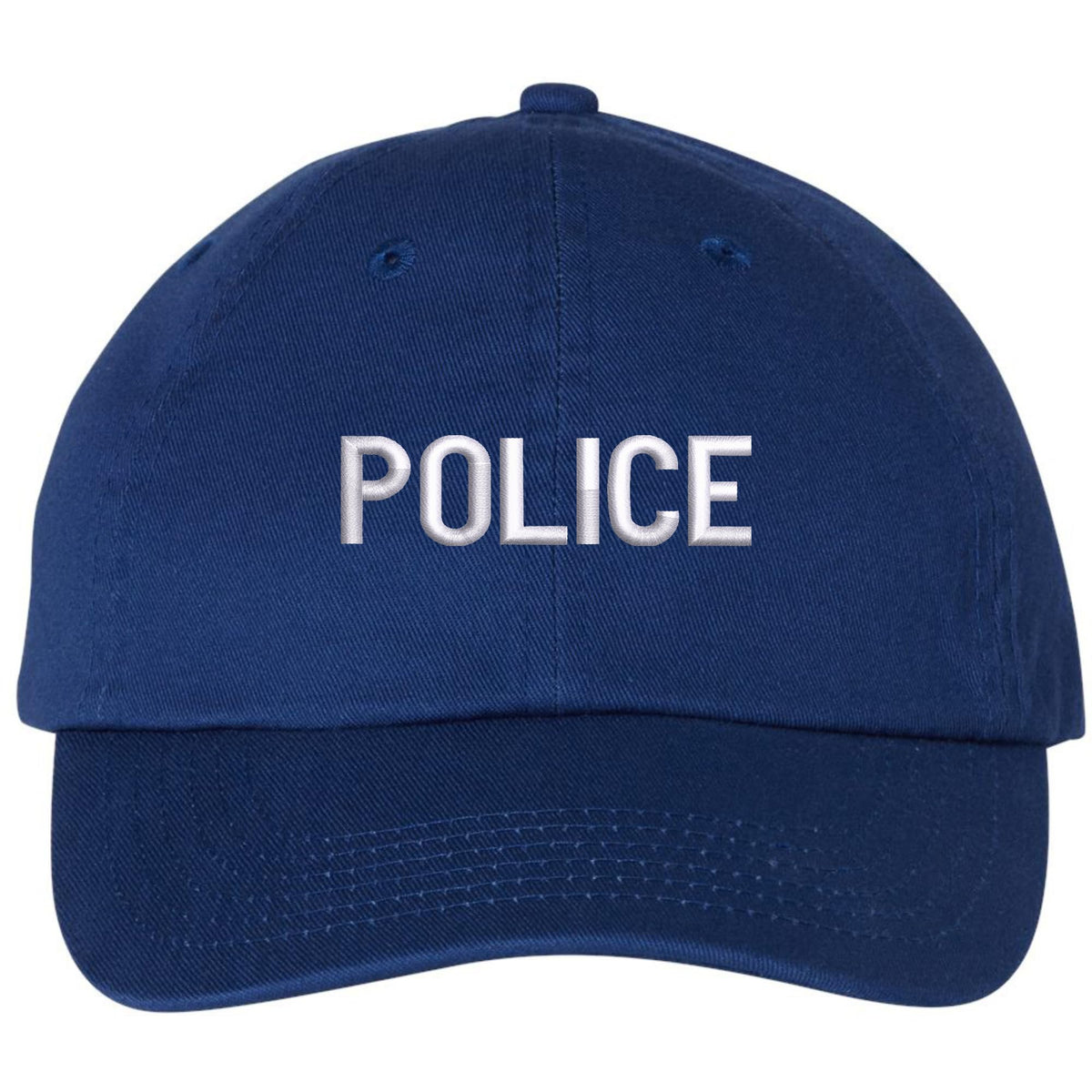 POLICE Unstructured Dad Hat Low Profile Adjustable Baseball Cap for Security, Guard & Law Enforcement Uniforms