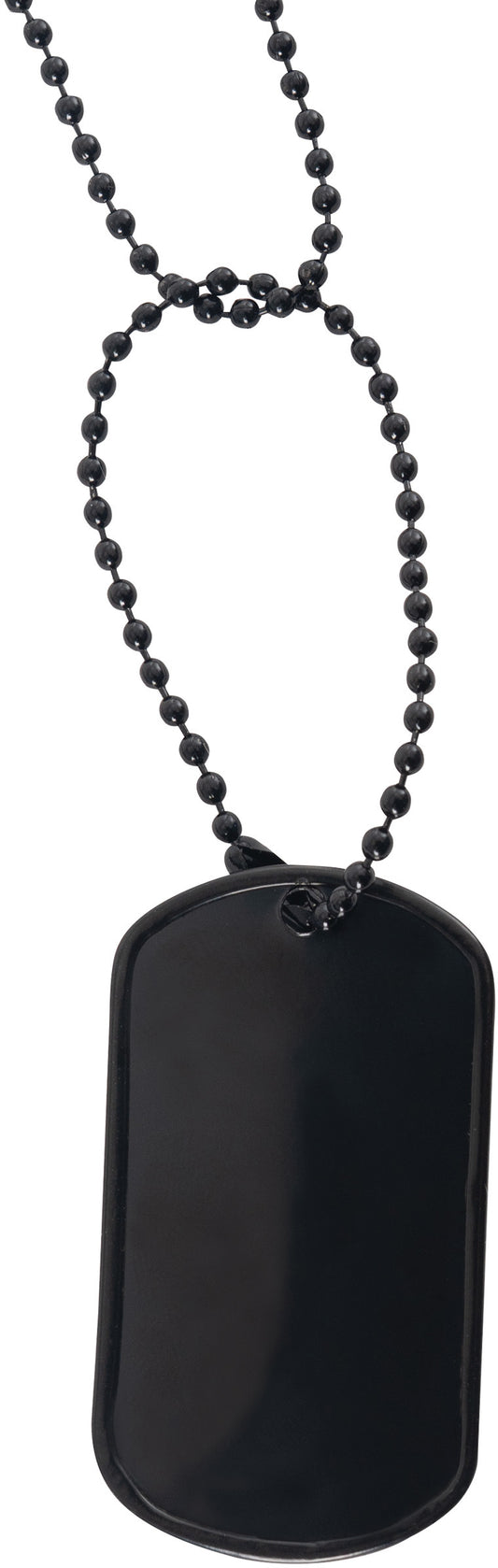 Black - Military GI Style Dog Tag Chain Set with 24 in. and 4 1 2 in. Chains