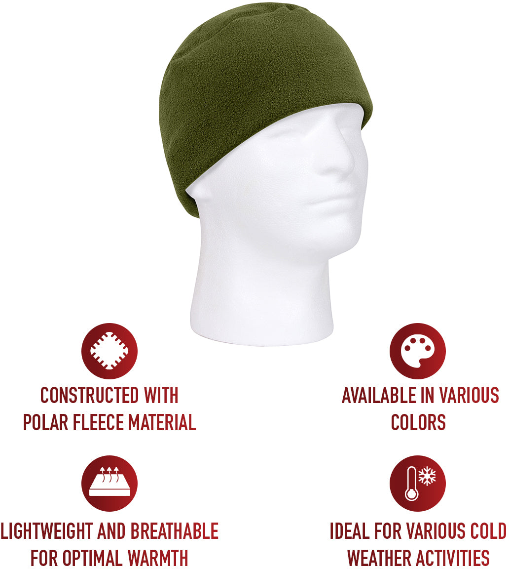 Olive Drab - Polar Fleece Watch Cap Tactical ECWCS Large Beanie