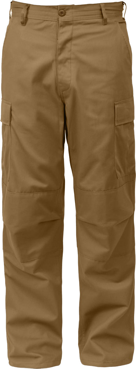 Coyote Brown - Tactical BDU Pants Cargo Fatigues - Poly/Cotton Twill - Button Fly