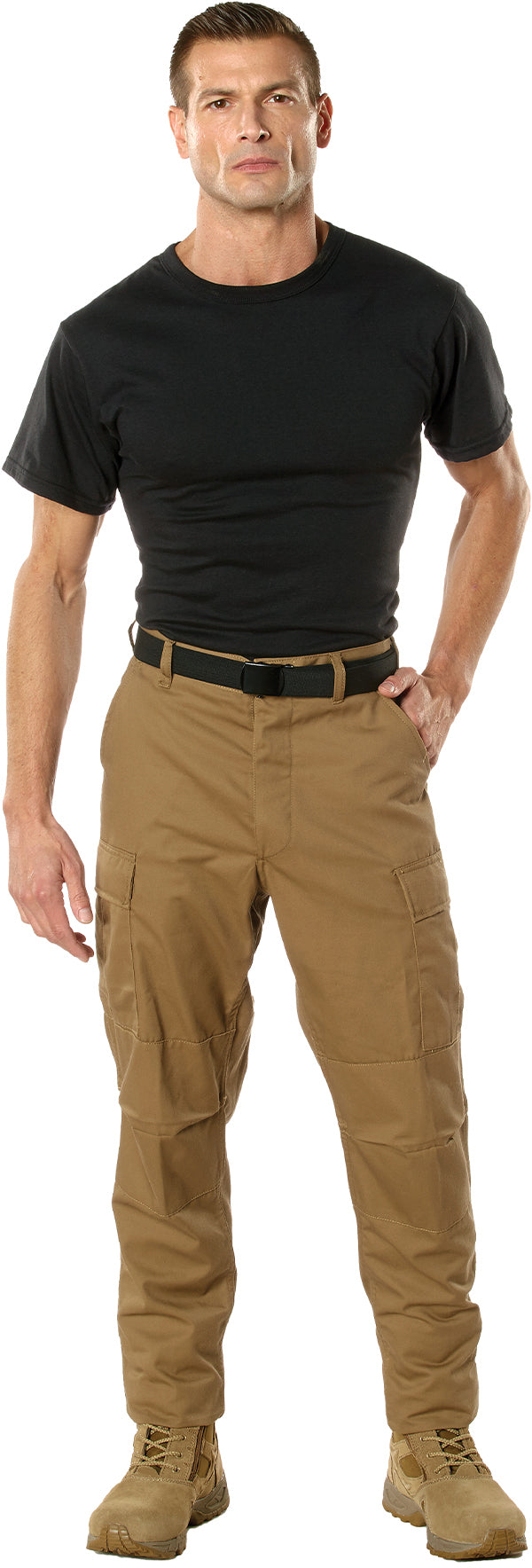 Coyote Brown - Tactical BDU Pants Cargo Fatigues - Poly/Cotton Twill - Button Fly