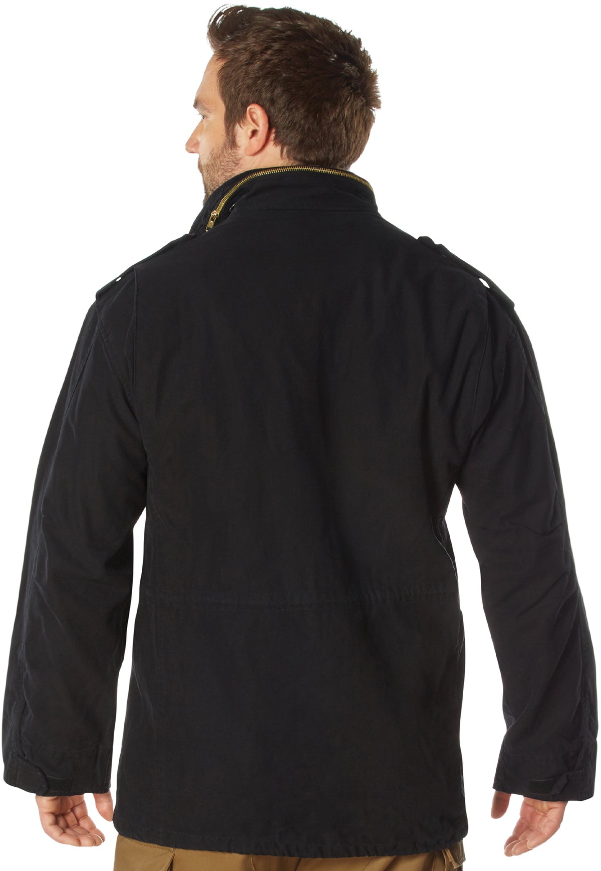 Black - M-65 Field Jacket, Heavyweight Washed Cotton Twill - Fatigue Coat