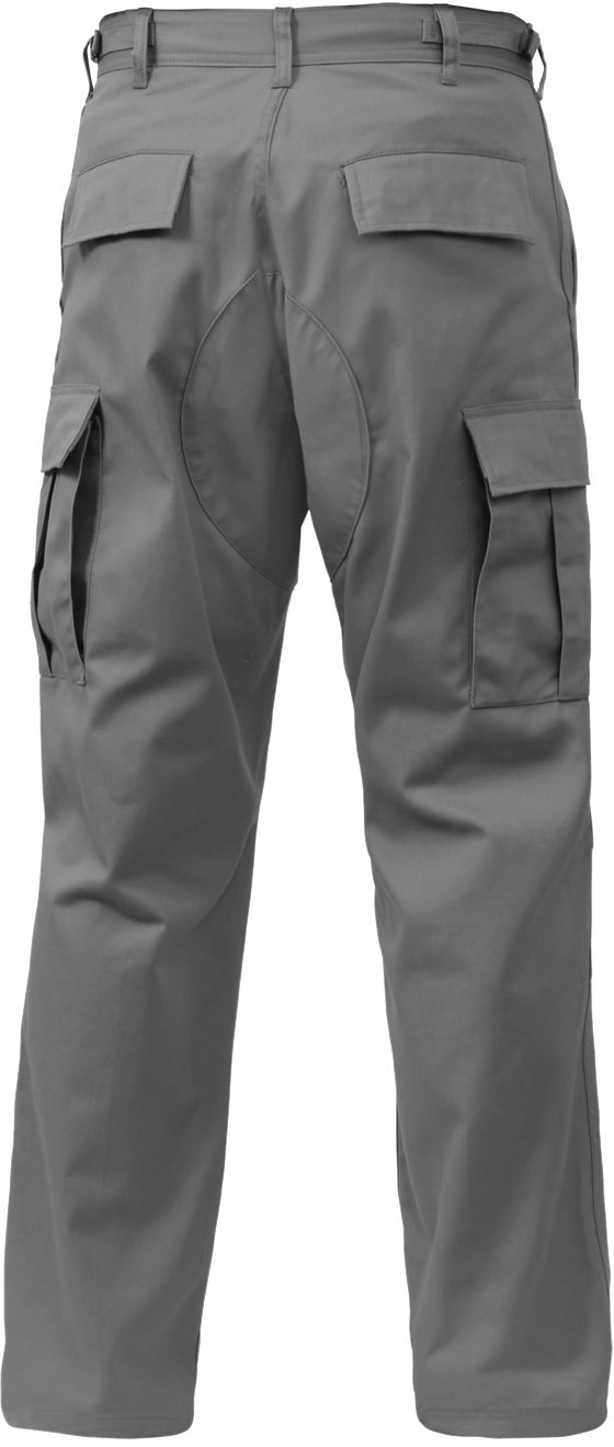 Grey - Tactical BDU Pants Cargo Fatigues - Poly/Cotton Twill - Button Fly