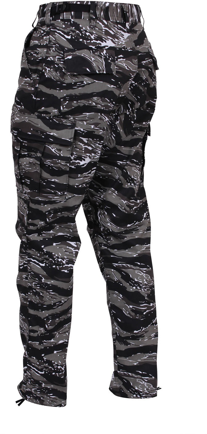 Urban Tiger Stripe Camouflage - Tactical BDU Pants Cargo Fatigues - Poly/Cotton Twill - Button Fly
