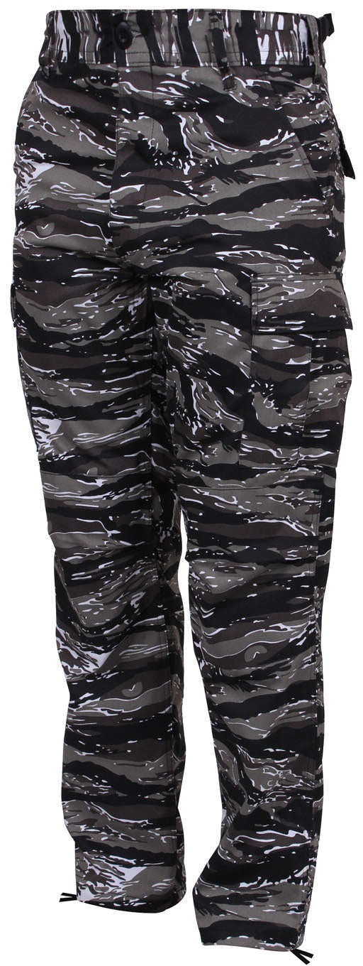 Urban Tiger Stripe Camouflage - Tactical BDU Pants Cargo Fatigues - Poly/Cotton Twill - Button Fly