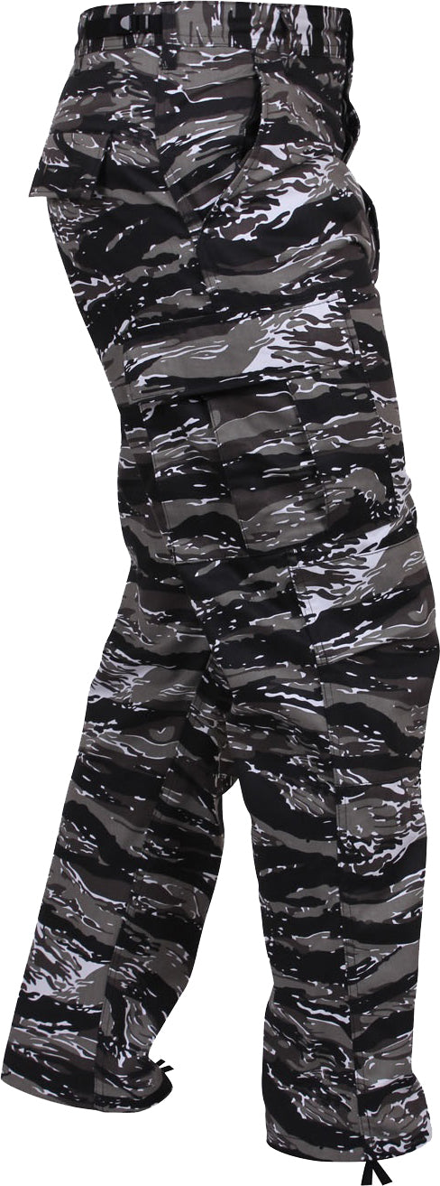 Urban Tiger Stripe Camouflage - Tactical BDU Pants Cargo Fatigues - Poly/Cotton Twill - Button Fly