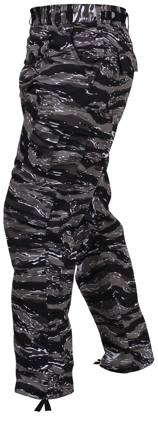 Urban Tiger Stripe Camouflage - Tactical BDU Pants Cargo Fatigues - Poly/Cotton Twill - Button Fly